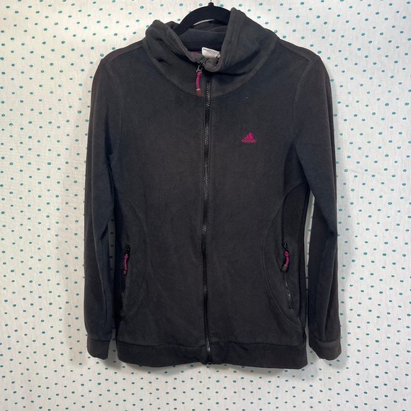 Adidas Gray & Purple Fleece Zip-Up Women's Jacket - Picture 1 of 4